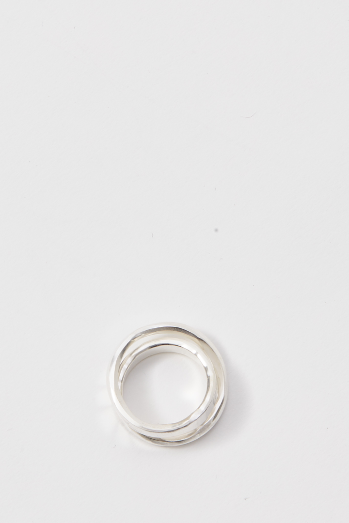 Ring Flat Crossed - Silver