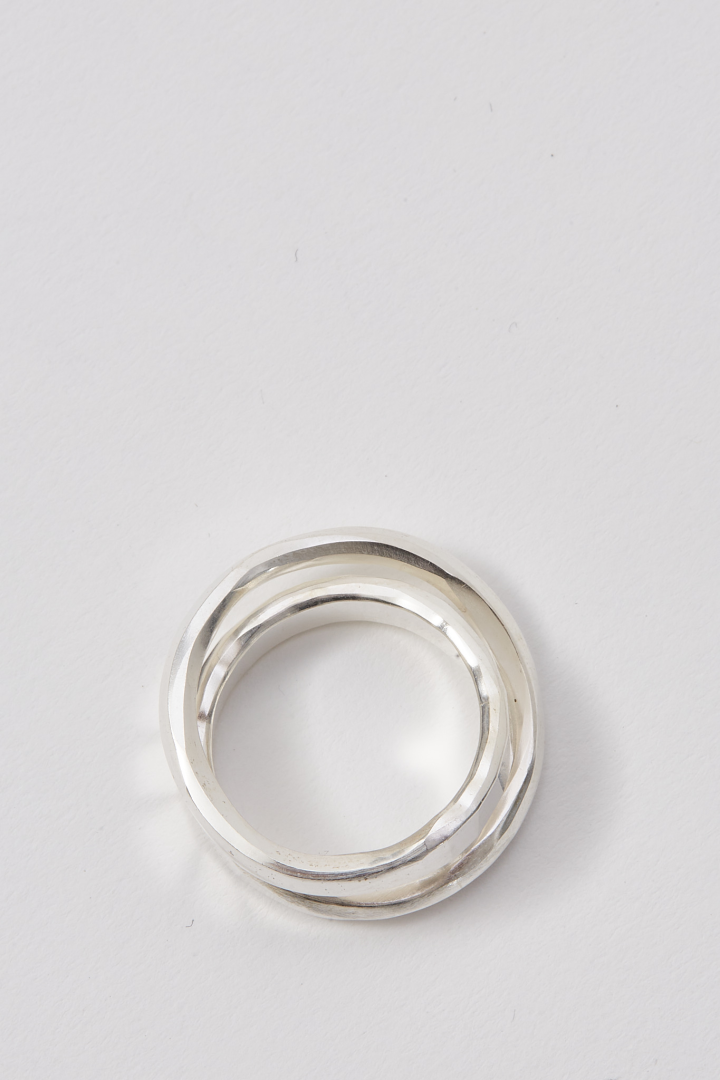 Ring Flat Crossed - Silver
