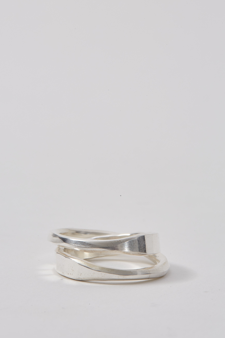 Ring Flat Crossed - Silver