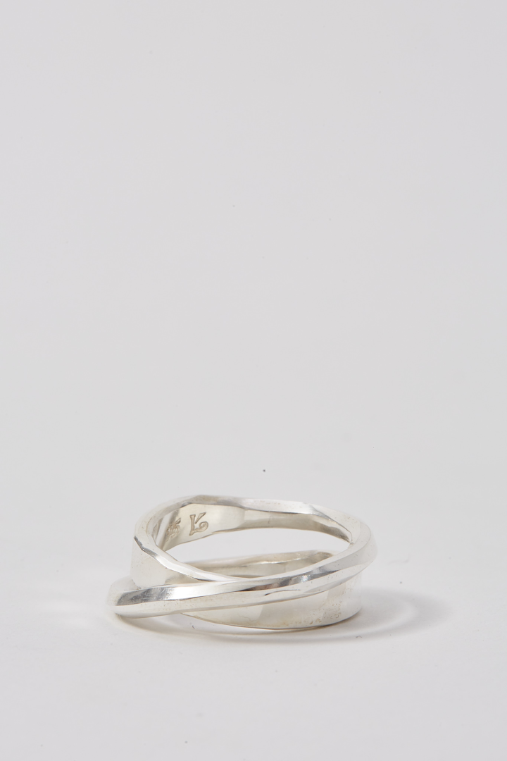 Ring Flat Crossed - Silver