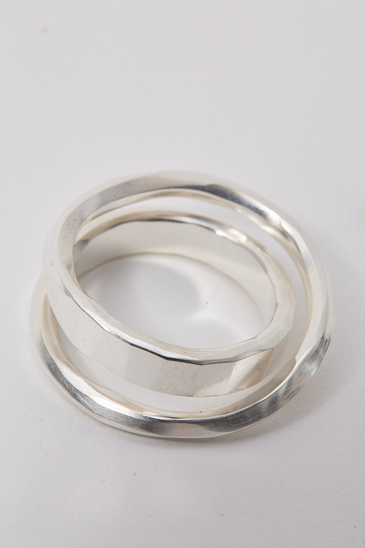 Ring Flat Crossed - Silver