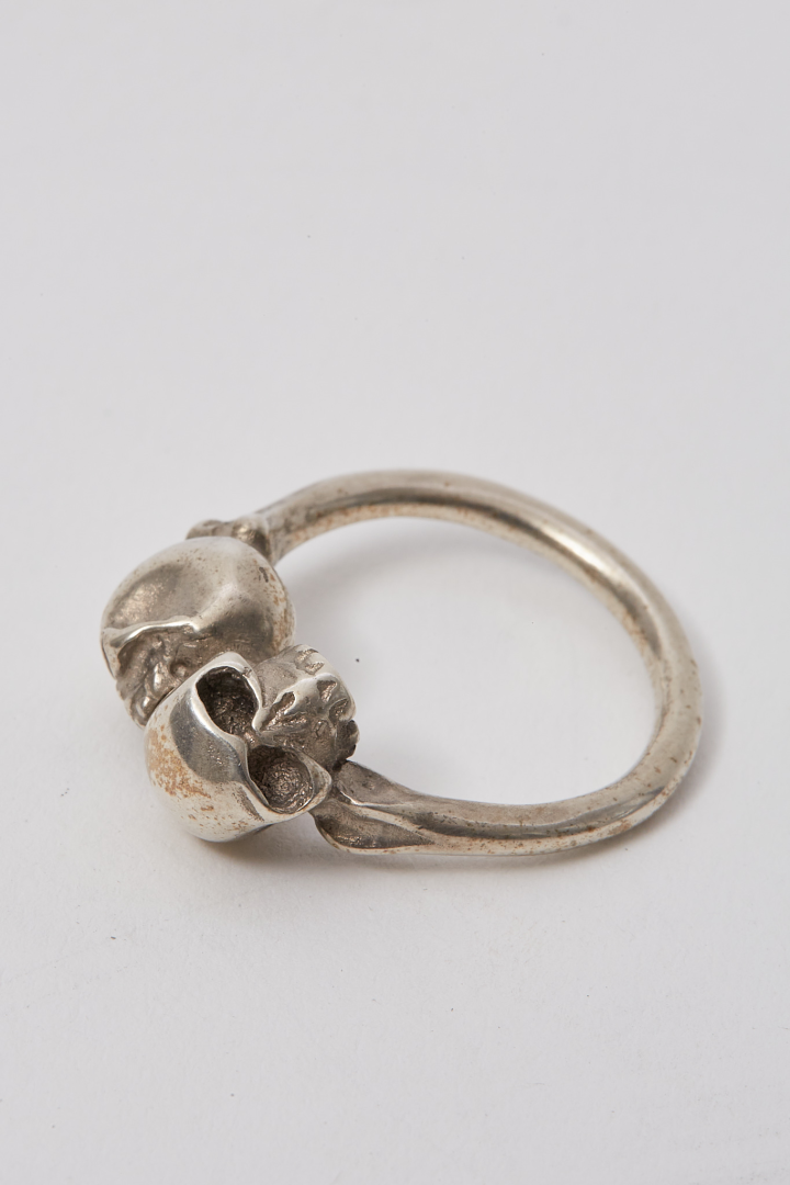 Ring Two Skulls - Silver