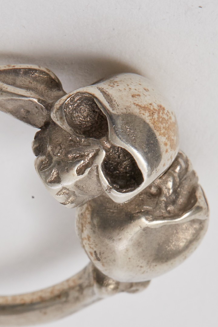 Ring Two Skulls - Silver