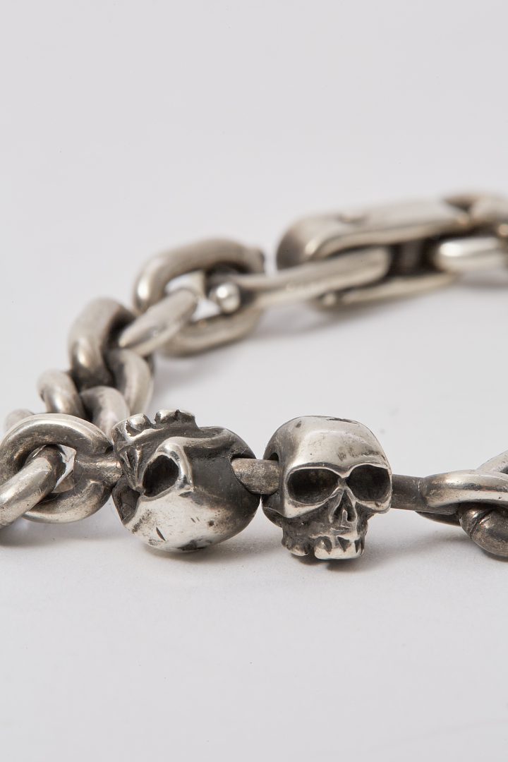 Bracelet Two Skulls - Silver