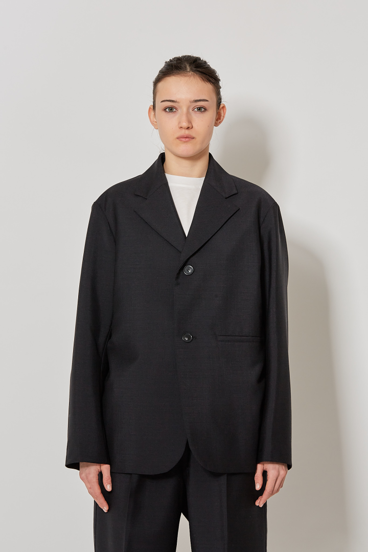 Long Sleeve Button Down Blazer - Onyx