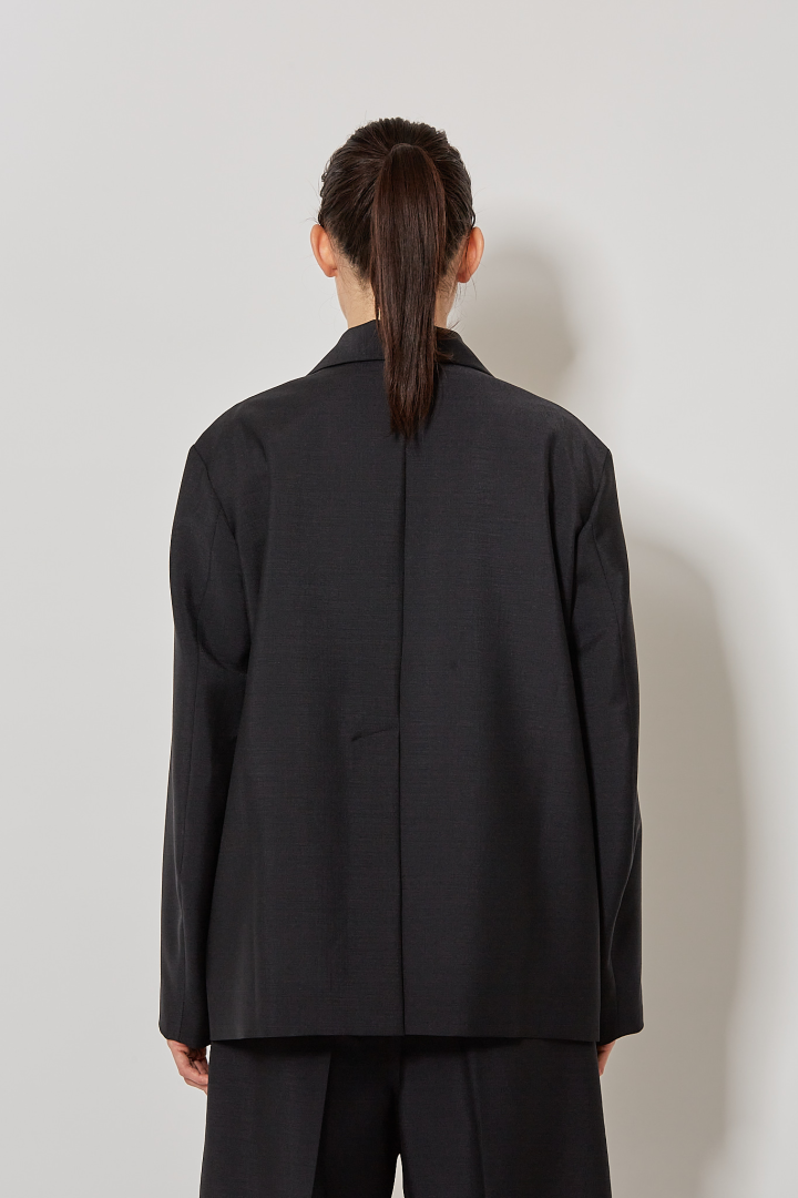 Long Sleeve Button Down Blazer - Onyx