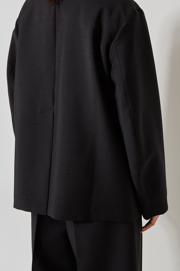 Long Sleeve Button Down Blazer - Onyx