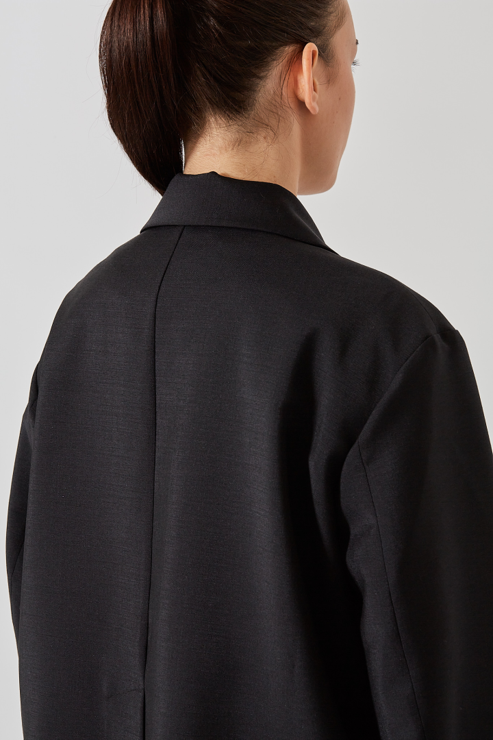 Long Sleeve Button Down Blazer - Onyx