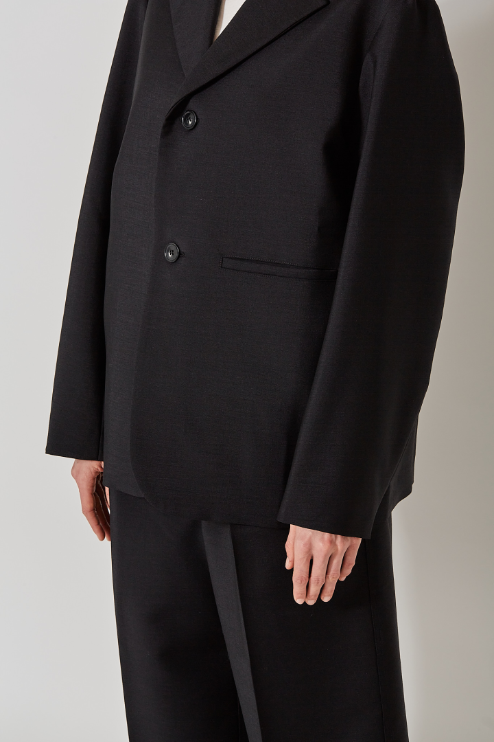 Long Sleeve Button Down Blazer - Onyx