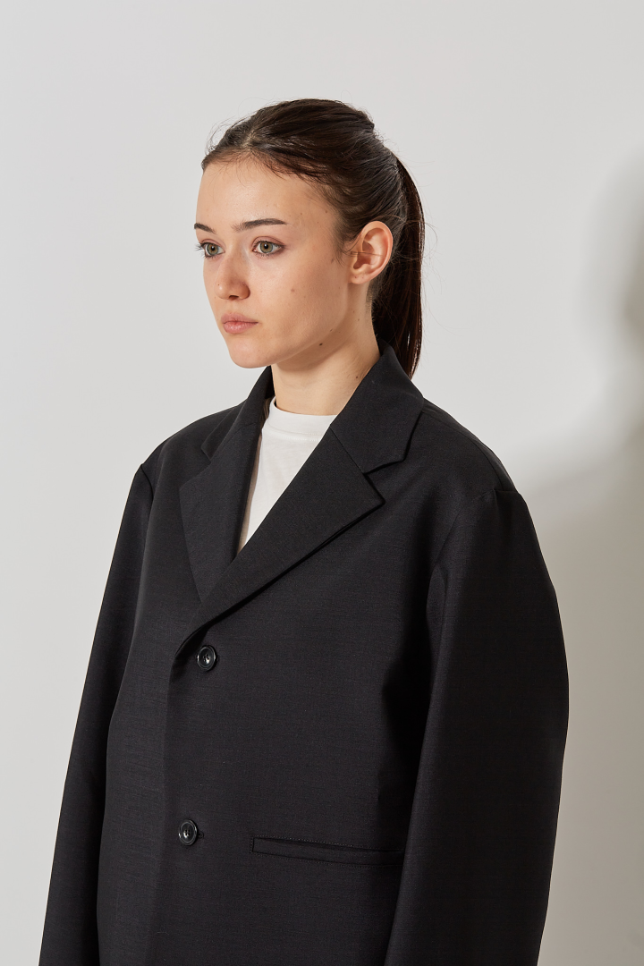Long Sleeve Button Down Blazer - Onyx