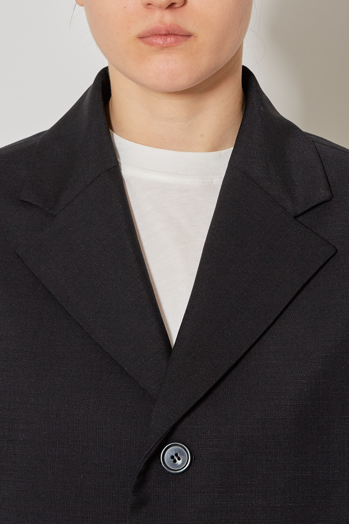 Long Sleeve Button Down Blazer - Onyx