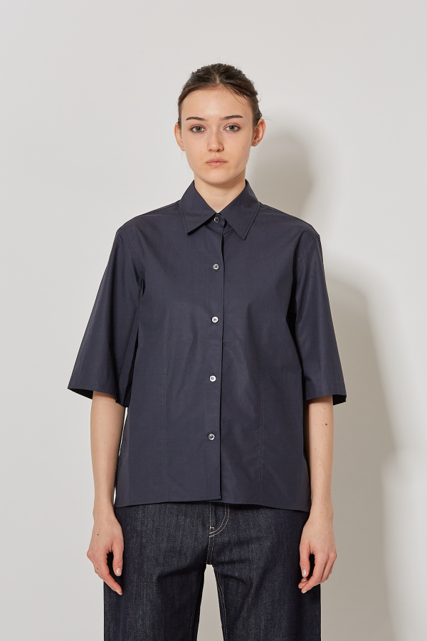 Short Sleeve Shirt With Pockets - Navy