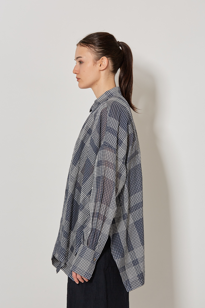 Tent Blouse - Blue Tartan
