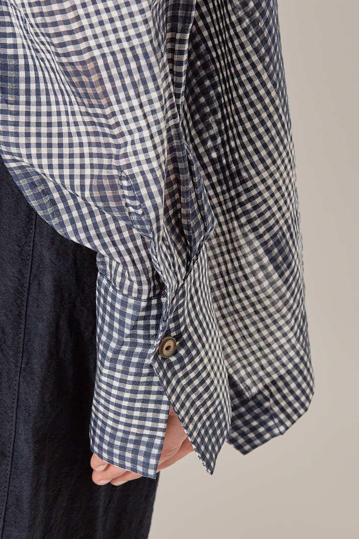 Tent Blouse - Blue Tartan