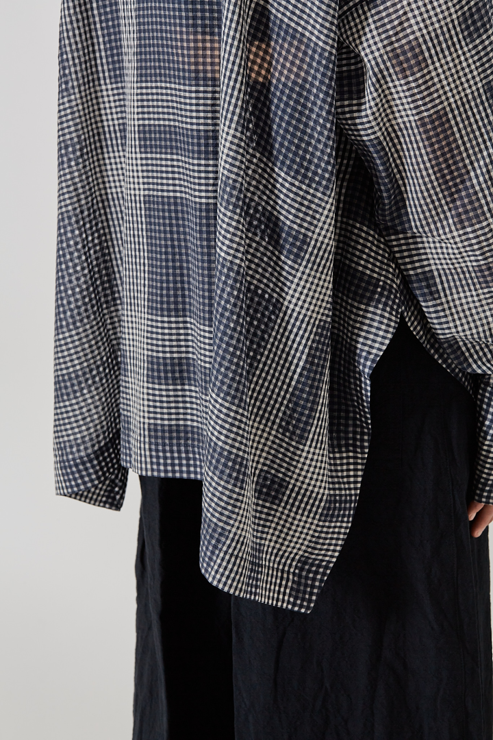Tent Blouse - Blue Tartan