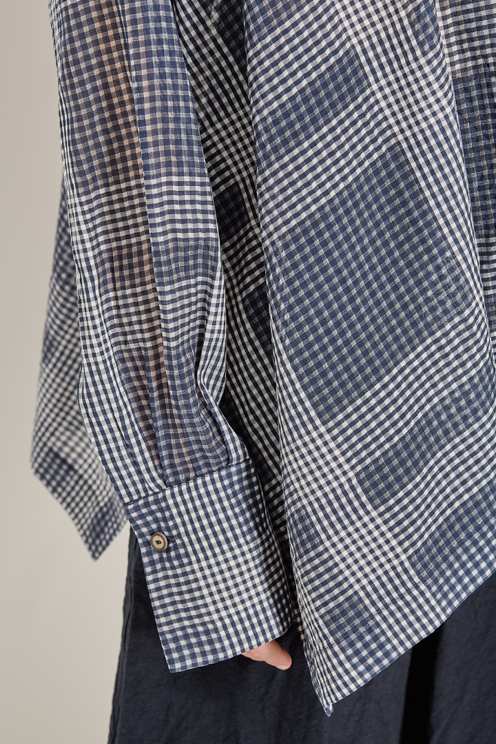 Tent Blouse - Blue Tartan