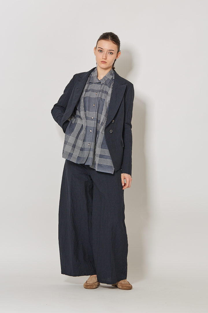 Tent Blouse - Blue Tartan