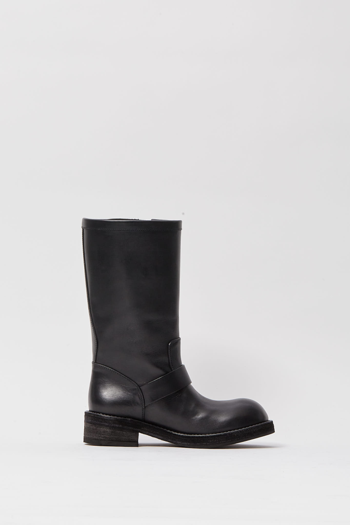 Sarith Engineer Biker Boots With Buckles - Black