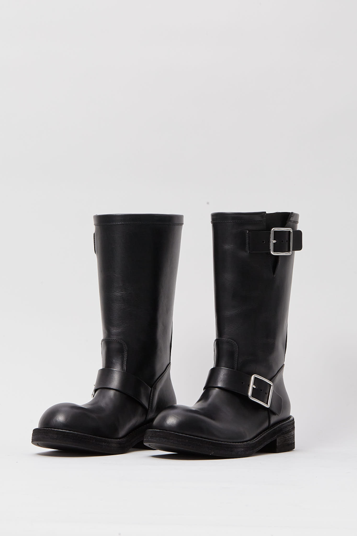 Sarith Engineer Biker Boots With Buckles - Black