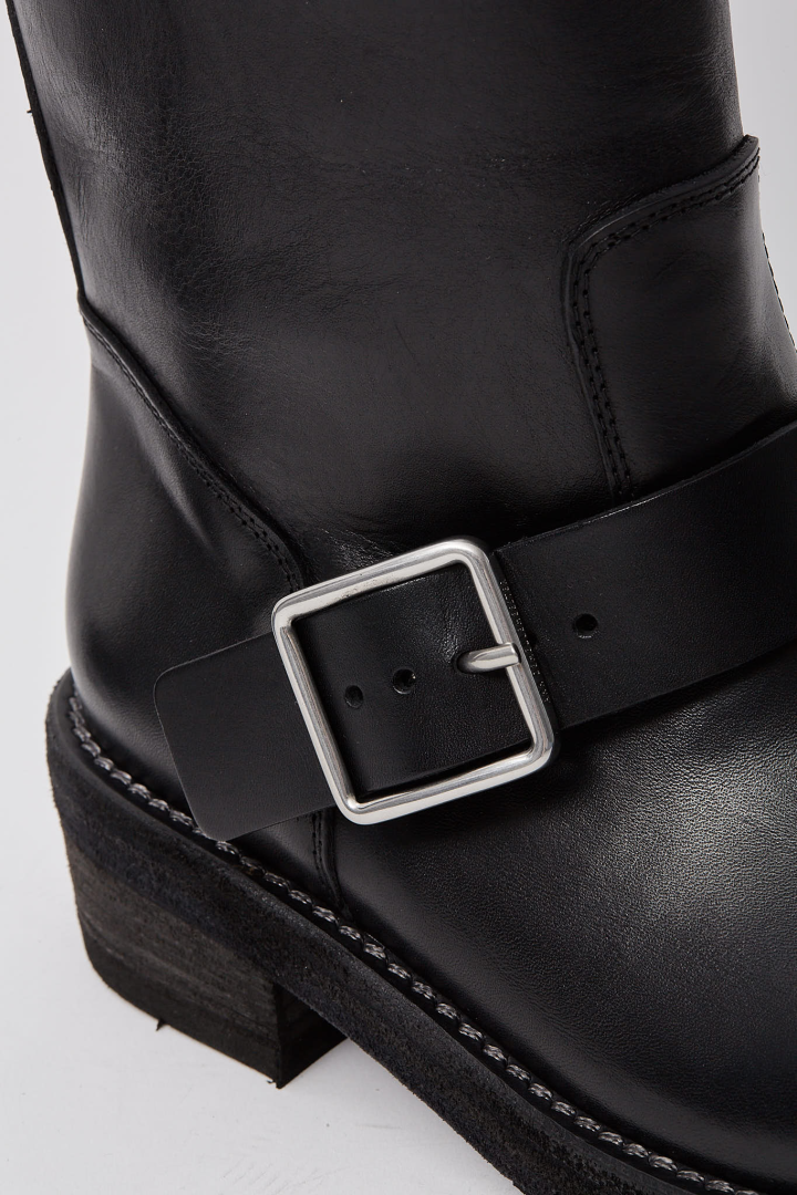 Sarith Engineer Biker Boots With Buckles - Black