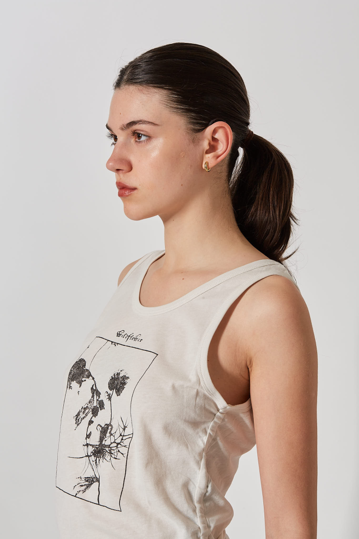 Mexi Wrinkled Cropped Tank Top - Ivory