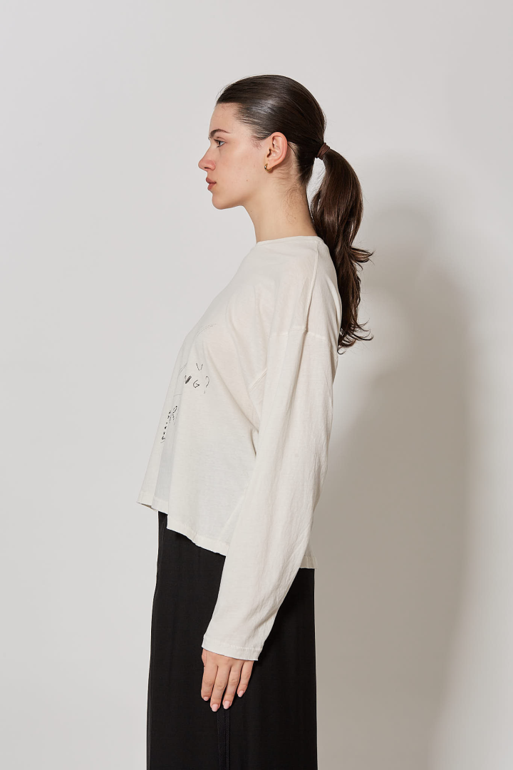 Nikita Relax Fit Long Sleeve Boxy Tee - Ivory