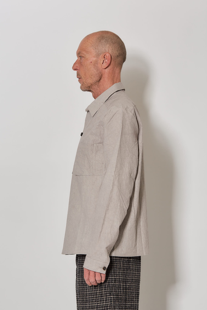 Jacket Unisex Woven Point Pocket Shirt - Pink Greige