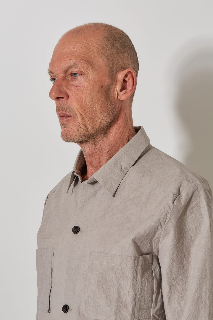 Jacket Unisex Woven Point Pocket Shirt - Pink Greige