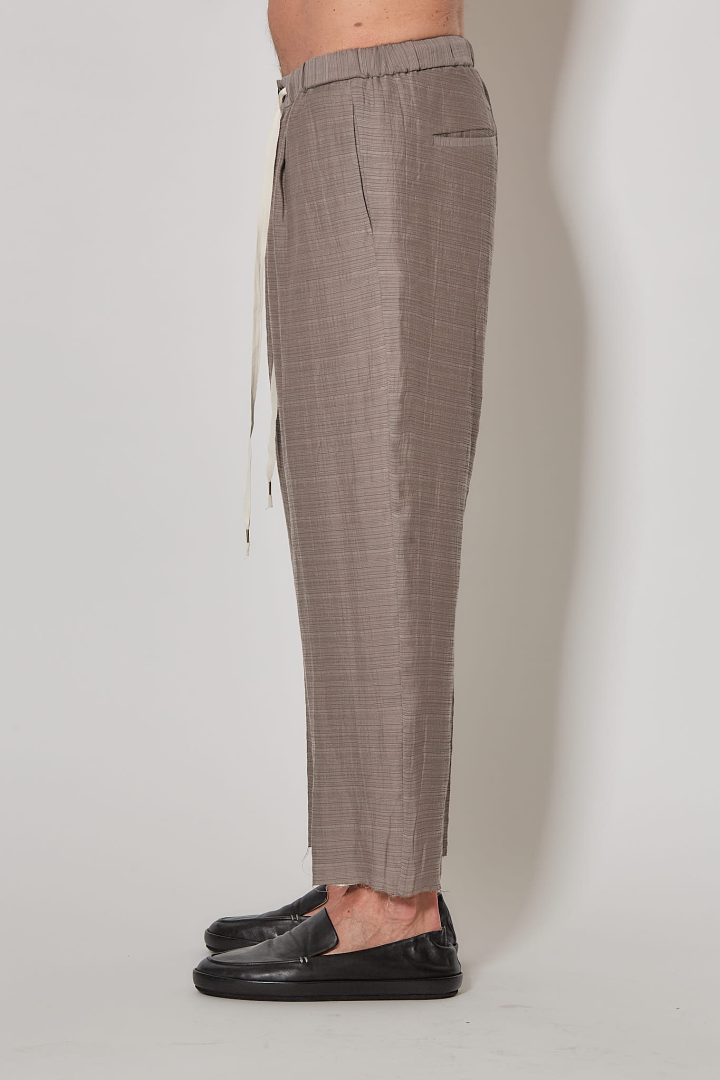 Unisex Woven Layered Easy Pants - Light Gray