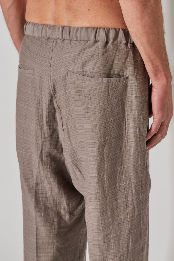 Unisex Woven Layered Easy Pants - Light Gray