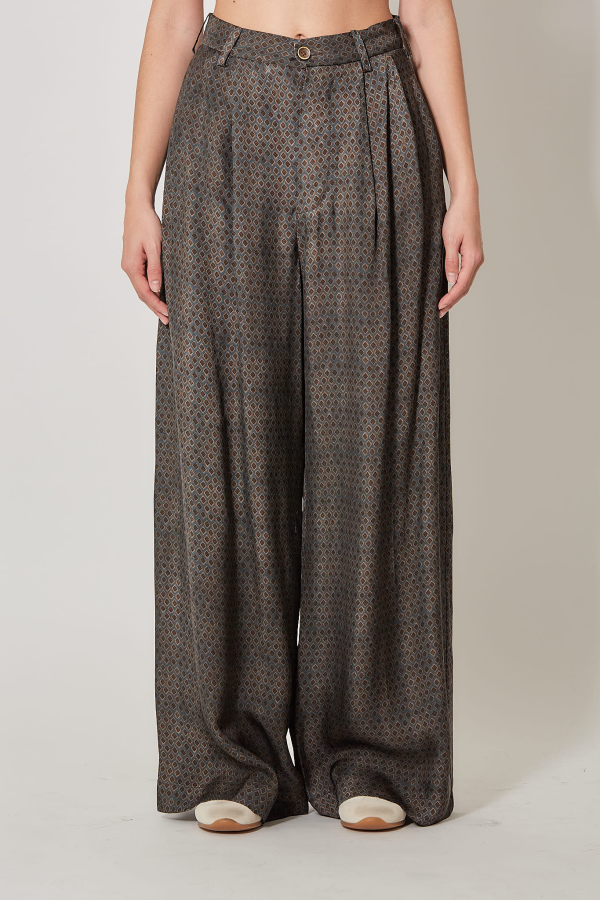 Paella Pants - Blue/Brown