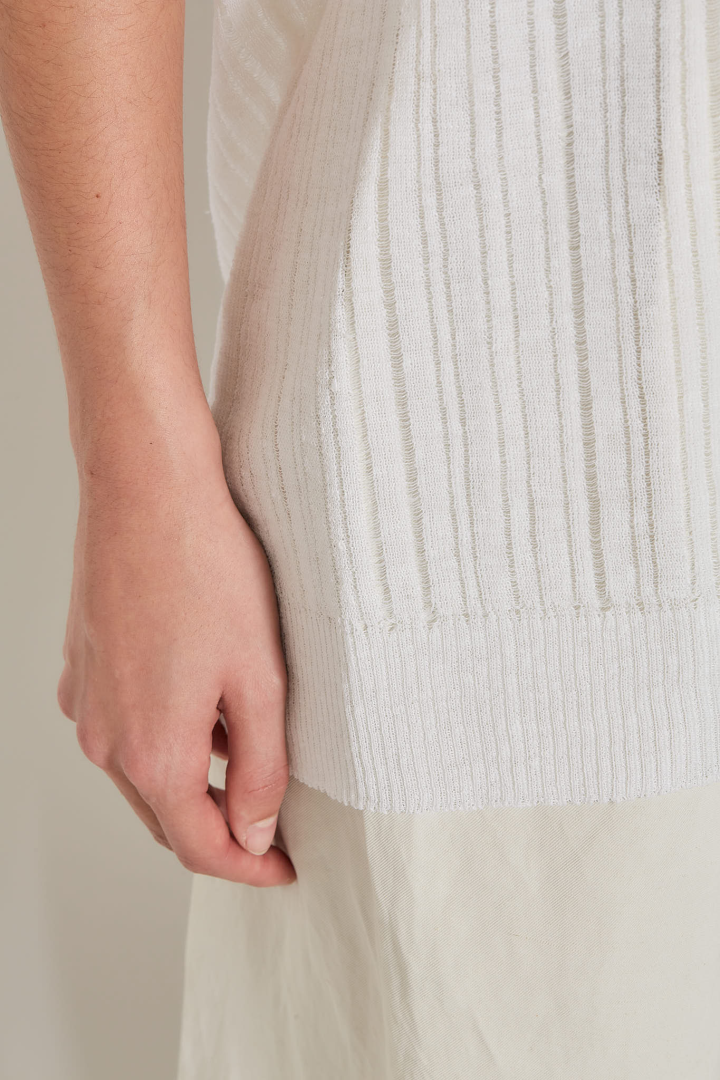V Neck Top - White