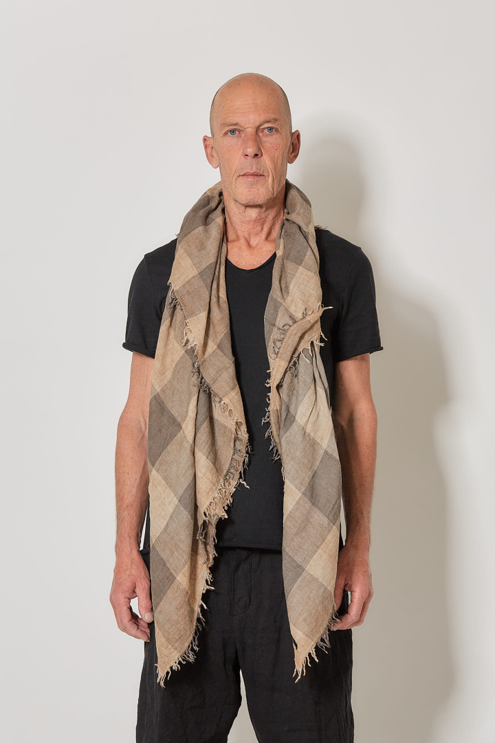 Checker Scarf - Biscuit