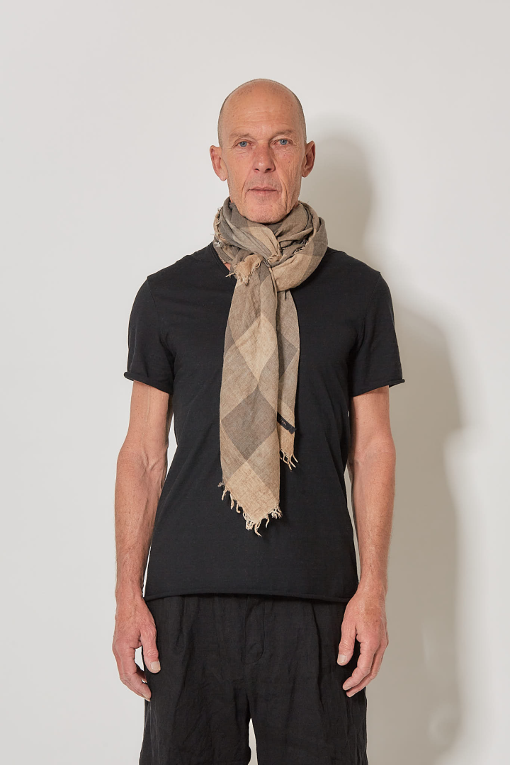 Checker Scarf - Biscuit