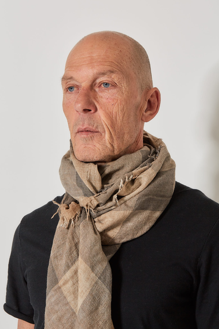 Checker Scarf - Biscuit