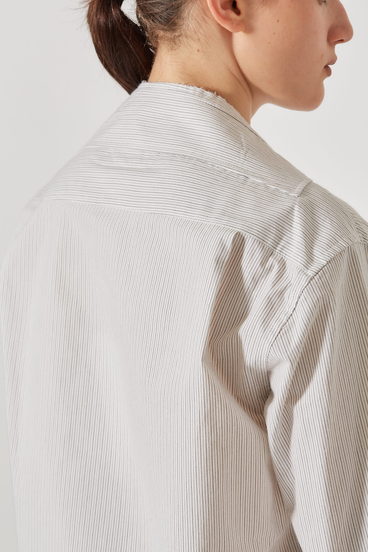 Long Sleeved Shirt - Off White/Grey