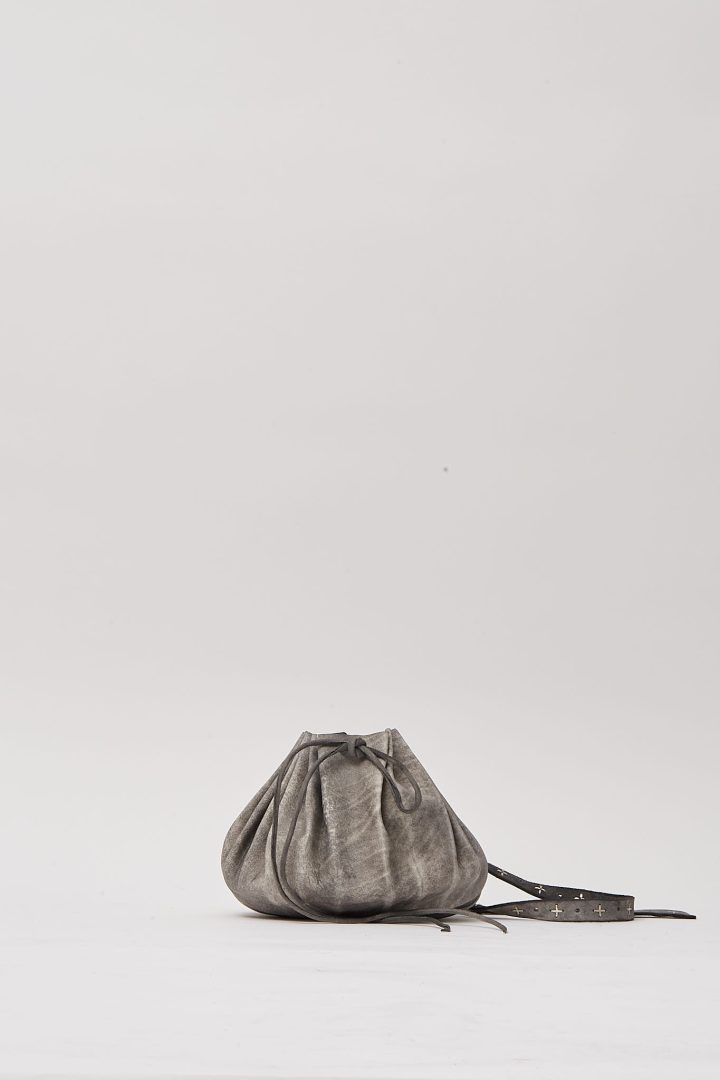 Small Shell Bag W/Cross Studded Strap - Carbon