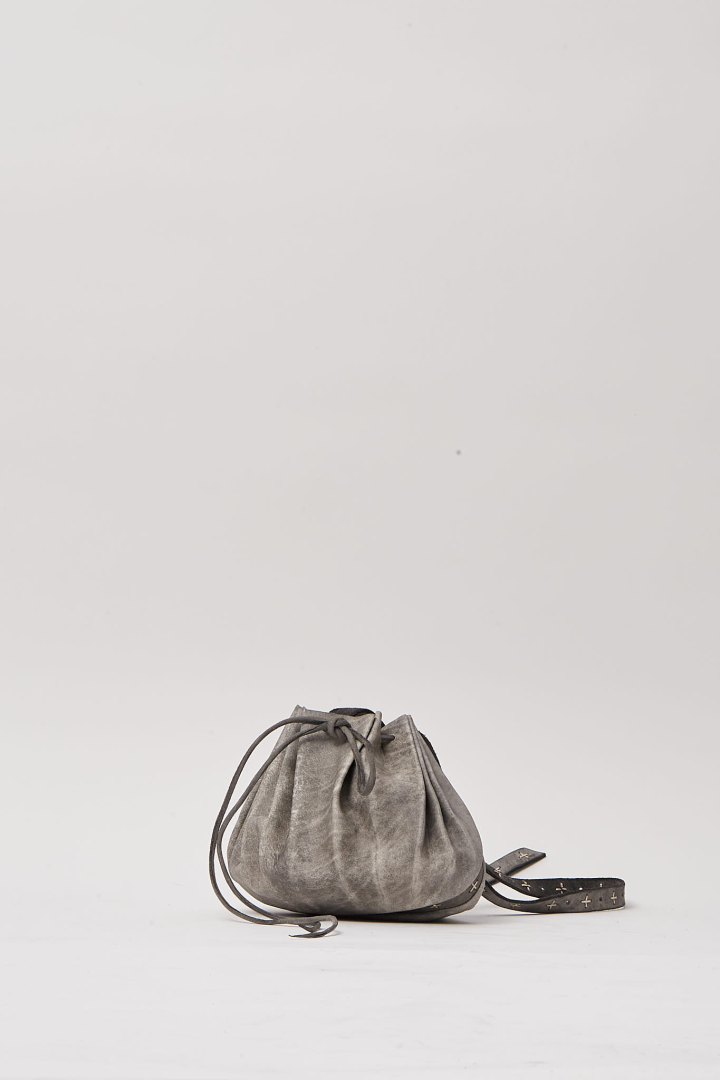 Small Shell Bag W/Cross Studded Strap - Carbon