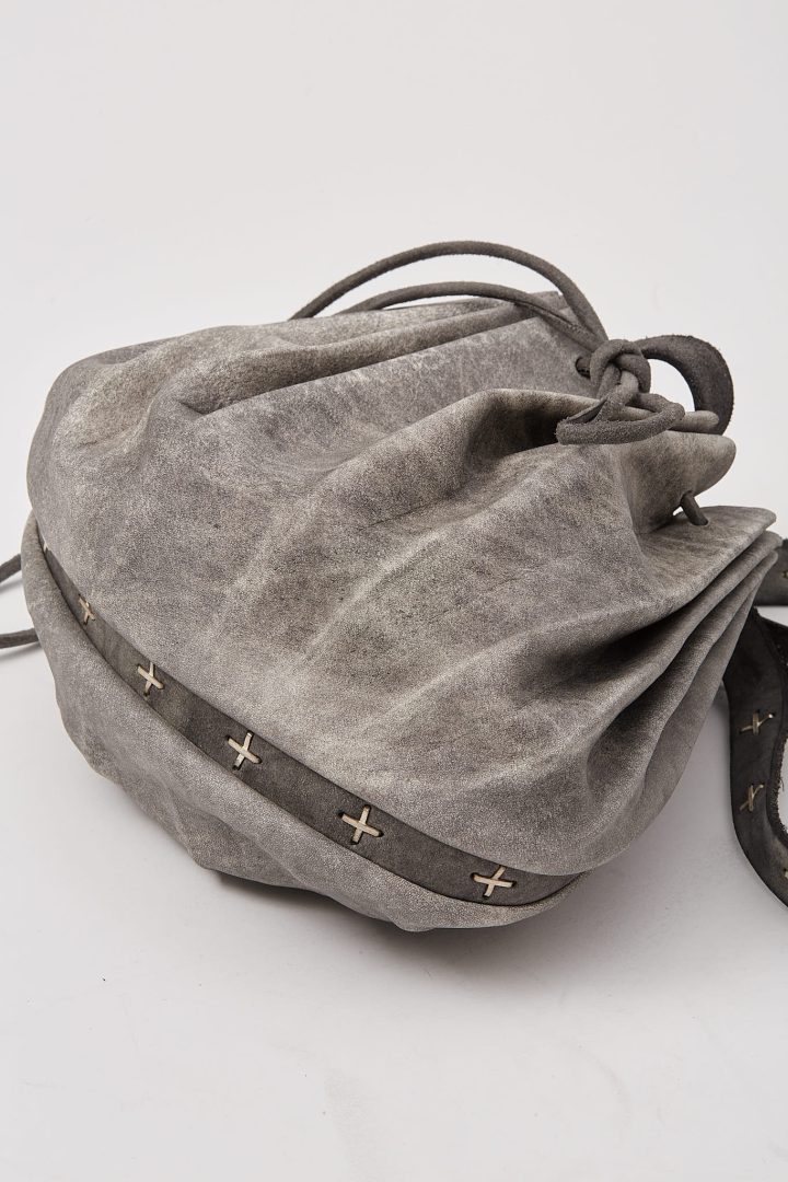 Small Shell Bag W/Cross Studded Strap - Carbon