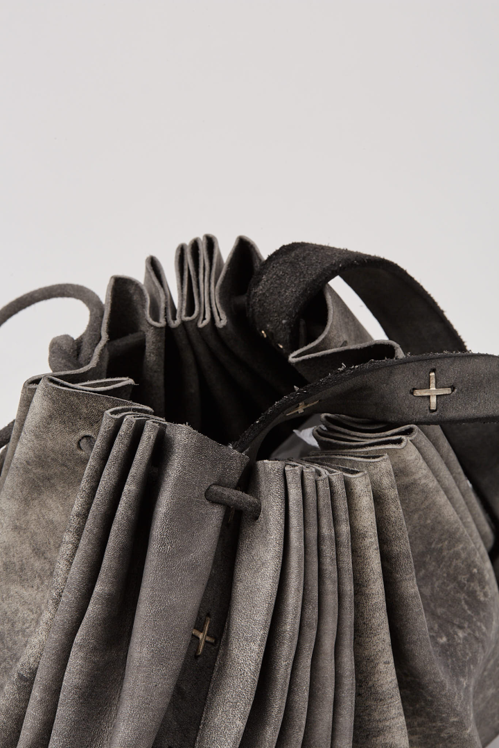 Small Shell Bag W/Cross Studded Strap - Carbon