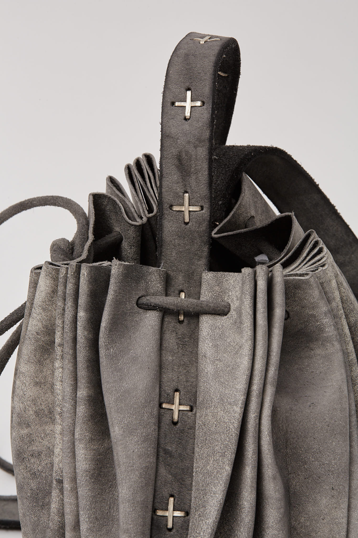 Small Shell Bag W/Cross Studded Strap - Carbon