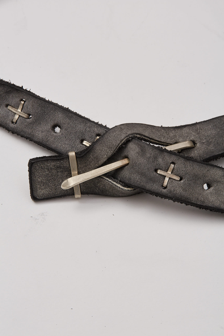 Small Shell Bag W/Cross Studded Strap - Carbon