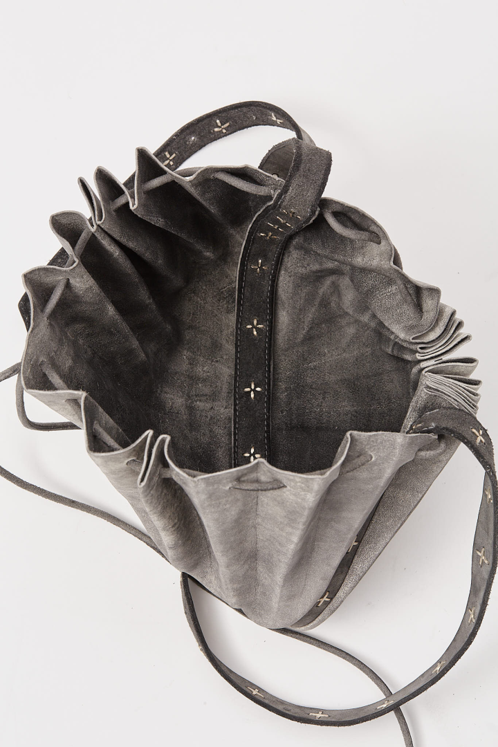 Small Shell Bag W/Cross Studded Strap - Carbon