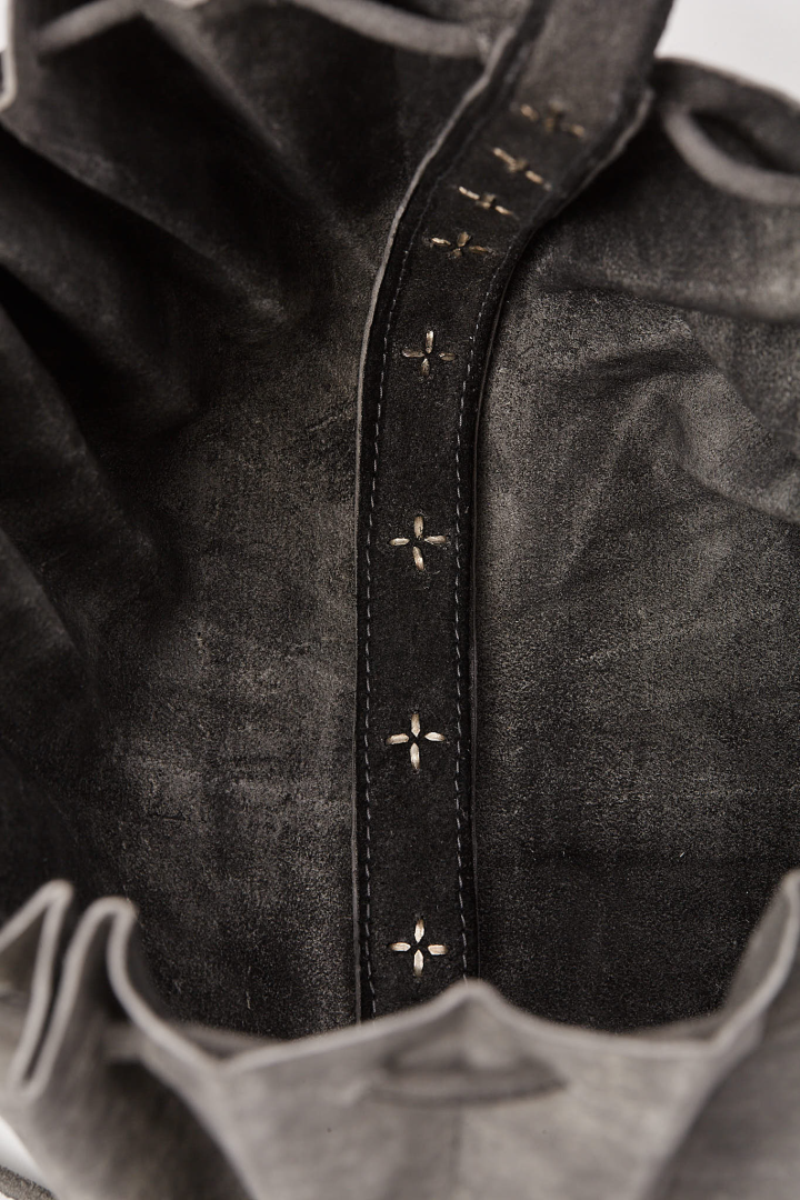 Small Shell Bag W/Cross Studded Strap - Carbon