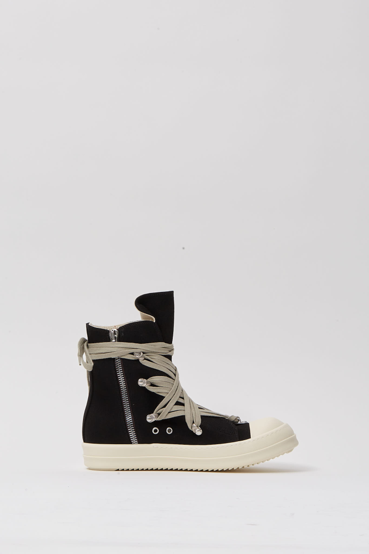Scarpe in Denim Megalace Sneaks - Black/Milk/Milk