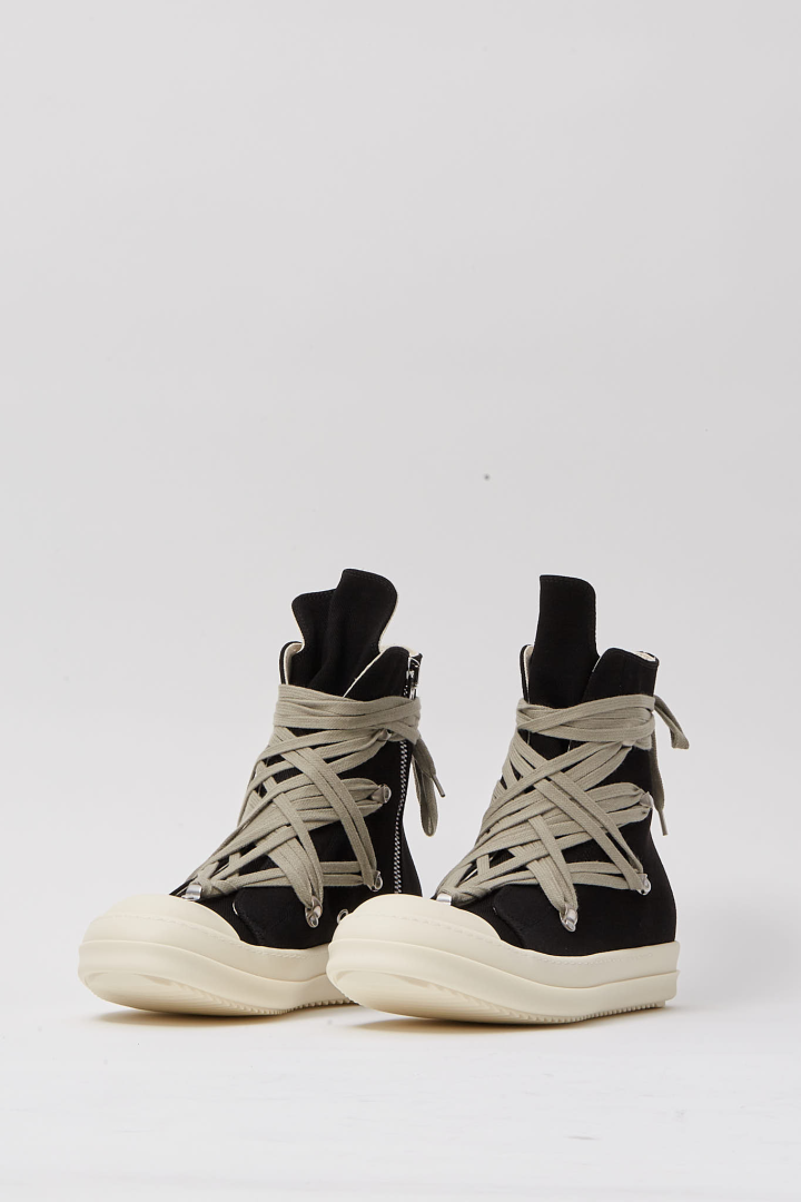 Scarpe in Denim Megalace Sneaks - Black/Milk/Milk