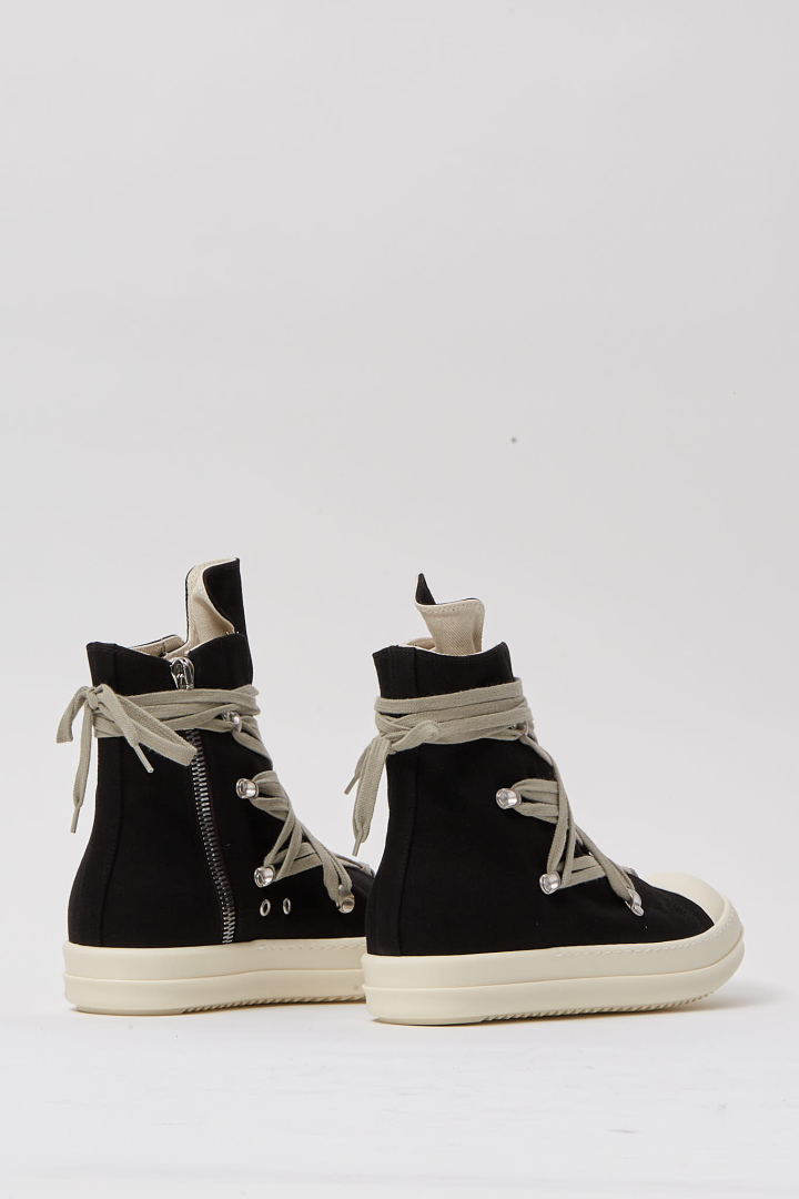 Scarpe in Denim Megalace Sneaks - Black/Milk/Milk