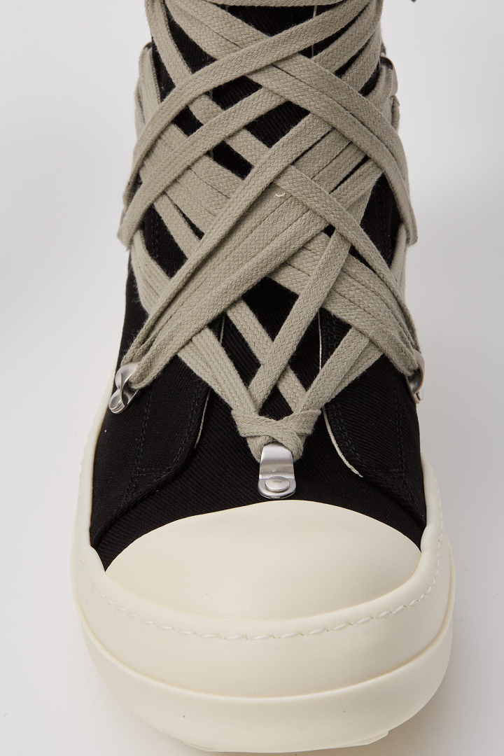 Scarpe in Denim Megalace Sneaks - Black/Milk/Milk