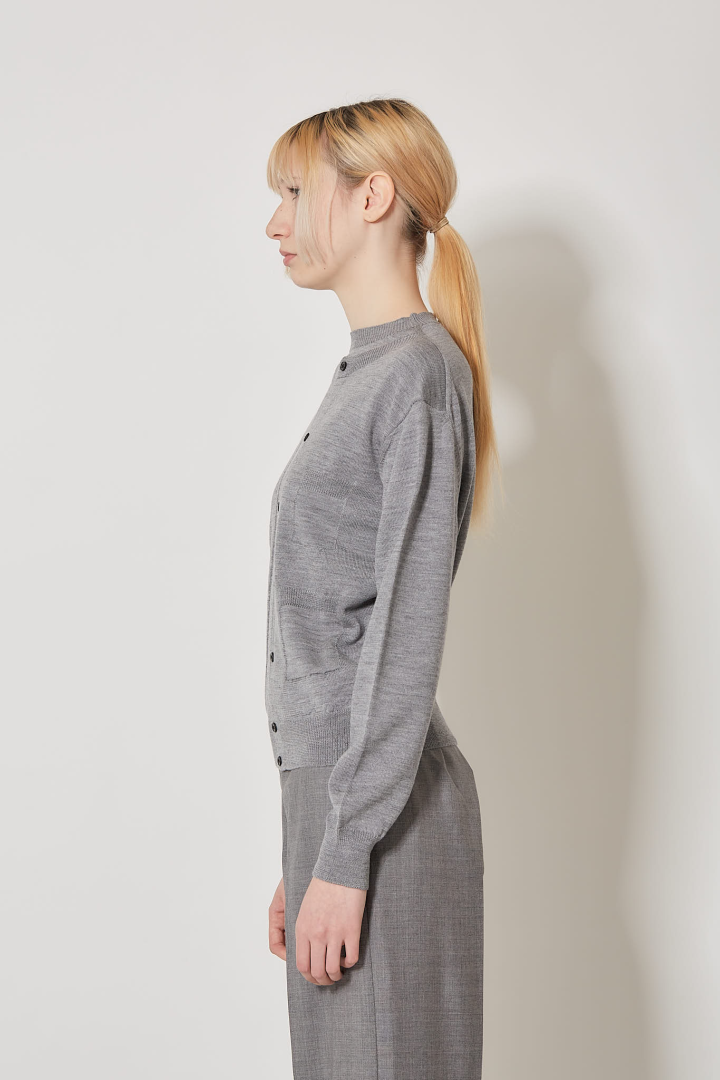 Trompe L’Oeil Cardigan - 8000 Grey