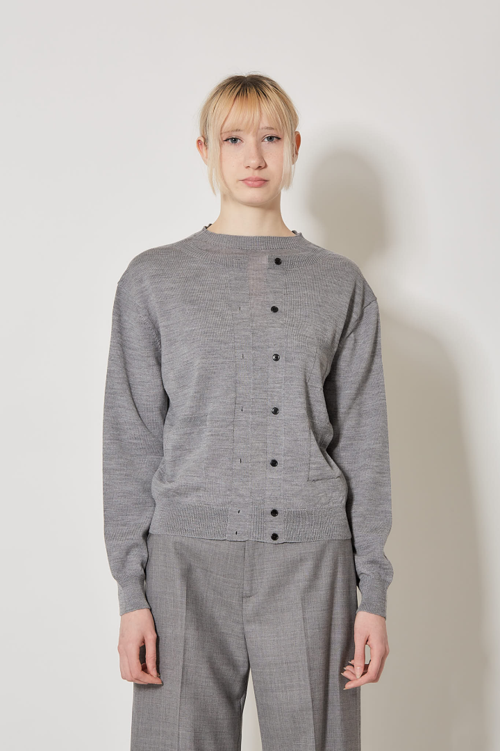 Trompe L’Oeil Cardigan - 8000 Grey